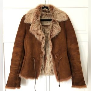 RIZAL genuine suede & shearling coat
